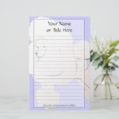 White Poodle Stationery Briefpapier (Stehend Vorderseite)