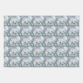 White Poodle Weihnachten Geschenkpapier Set (Vorderseite)