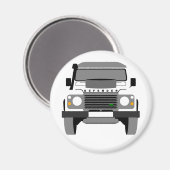White Pop Art Classic Land Rover Defender Magnet (Vorderseite/Rückseite)