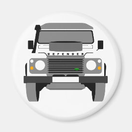 White Pop Art Classic Land Rover Defender Magnet