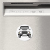White Pop Art Classic Land Rover Magnet (In Situ (Geschirrspüler))