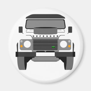 White Pop Art Classic Land Rover Magnet