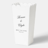 White Popcorn Favor Box for Stylish Party Events Geschenkschachtel (Vorderseite)