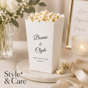White Popcorn Gefallen Box für Hochzeiten und Part Geschenkschachtel