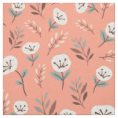 White Poppies auf Red Fabric Stoff (Muster)