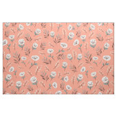 White Poppies auf Red Fabric Stoff (Fat Quarter (45,7 x 55,9 cm))