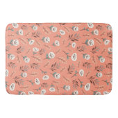 White Poppies Bath Mat in Red Badematte (Vorderseite)