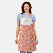 White Poppies Custom Name Apron Schürze (Getragen)