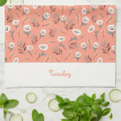 White Poppies Custom Weekday Towel Geschirrtuch (Gefaltet)