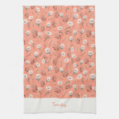 White Poppies Custom Weekday Towel Geschirrtuch (Vertikal)