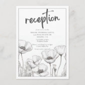 White Poppies Elegante Hochzeitsempfehlung Begleitkarte (Vorderseite)