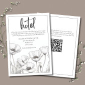 White Poppies Elegantes Floral Wedding Hotel Begleitkarte
