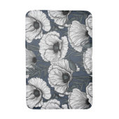 White poppies on navy badematte (Vorderseite Vertikal)