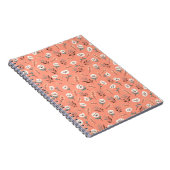 White Poppies on Vibrant Red Cover Notizblock (Rechte Seite)