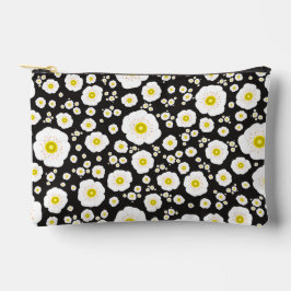 White Poppies Small Zipper Pouch Zubehörtasche