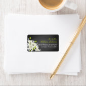 White Poppies und Chalkboard Wedding Label Adressaufkleber (Insitu)