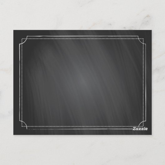 White Poppies und Chalkboard Wedding Table Card Postkarte (Rückseite)