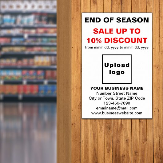 White Poster zum Ende der Saison Sale Business