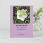 White Potentilla Wedding Einladung (Stehend Vorderseite)