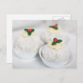 White Powder Weihnachtskuchen Feiertagspostkarte (Vorne/Hinten)