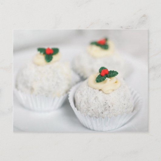 White Powder Weihnachtskuchen Feiertagspostkarte (Vorderseite)