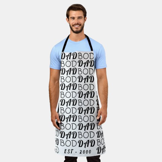 White Premium "VATER BOD" Y vaters Day Funky Fun Schürze (Getragen)