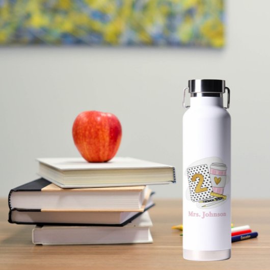White Preppy Notebook-Kaffee der zweiten Klasse Trinkflasche