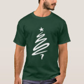 White Print Christmas Tree Squiggle T-Shirt (Vorderseite)
