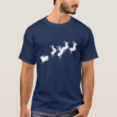 White Print Sants Sleigh Rentier T-Shirt (Vorderseite)