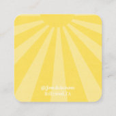 White Print Sunshine Sky Juwelier Display Telefonnummerkarte (Rückseite)