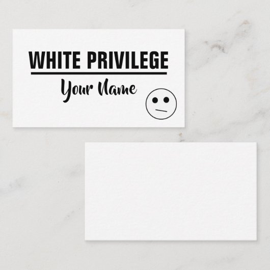 WHITE PRIVILEGE Card Visitenkarte (Vorne/Hinten)