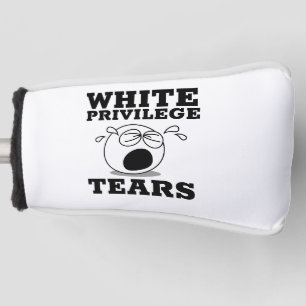 WHITE PRIVILEGE TEARS GOLF PUTTER COVER HEADCOVER
