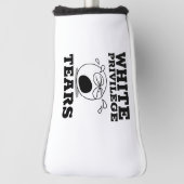 WHITE PRIVILEGE TEARS GOLF PUTTER COVER HEADCOVER (Rotieren 90)