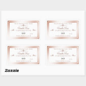White Product Label mit Rose Gold Frame und Logo Rechteckiger Aufkleber (Blatt)