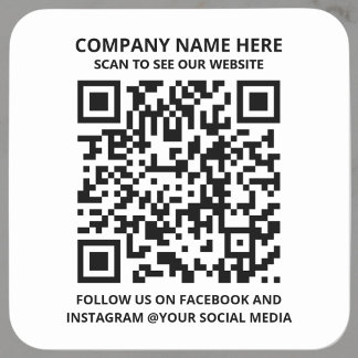 White Promotion QR Code Modernes Business Sticker