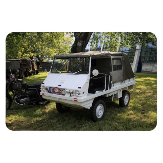 White Puch Haflinger Magnet (Horizontal)