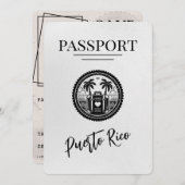 White Puerto Rico Passport Save The Date (Vorne/Hinten)
