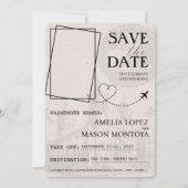 White Puerto Rico Passport Save The Date (Rückseite)