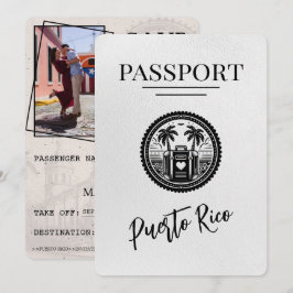 White Puerto Rico Passport Save The Date
