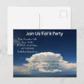 White Puffy Cloud Einladungspostkarte (Vorne/Hinten)