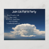 White Puffy Cloud Einladungspostkarte (Vorderseite)