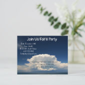 White Puffy Cloud Einladungspostkarte (Stehend Vorderseite)