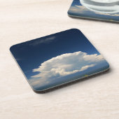 White Puffy Cloud Foto Getränkeuntersetzer (Linke Seite)