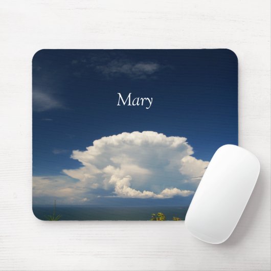 White Puffy Cloud Foto Mousepad (Mit Mouse)