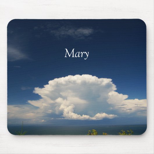 White Puffy Cloud Foto Mousepad (Vorne)
