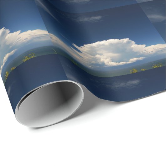 White Puffy Cloud Geschenkpapier (Rolleneckpunkt)