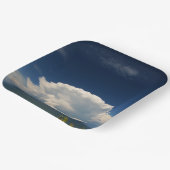 White Puffy Cloud Pappteller (Gewinkelt)