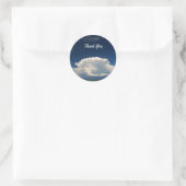 White Puffy Cloud Photo Runder Aufkleber (Tasche)
