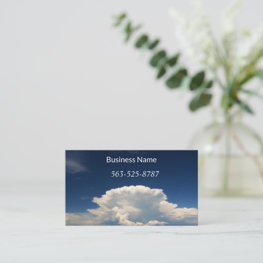 White Puffy Cloud Visitenkarte (Stehend Vorderseite)