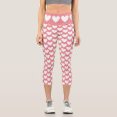 White Puffy Hearts Capri Leggings (Vorderseite)